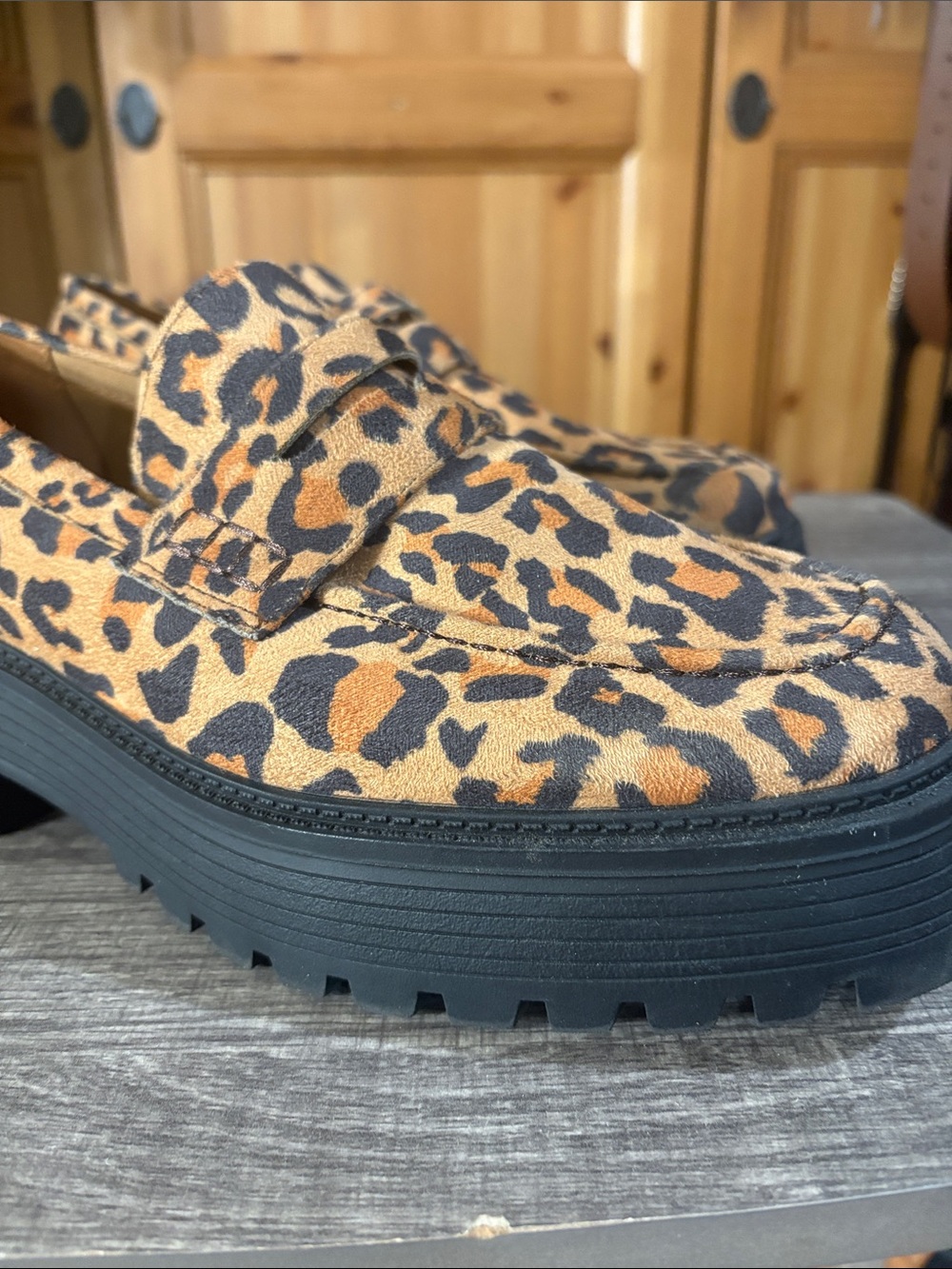 ASOS MEN Leopard Print Platform Loafers - Chunky Black Sole - Picture 5 of 12